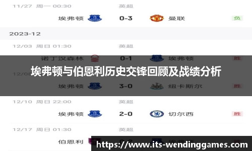 埃弗顿与伯恩利历史交锋回顾及战绩分析